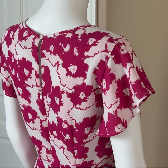 Banana Republic Pink Midi Flutter Sleeve Dress - Picture 7 of 8